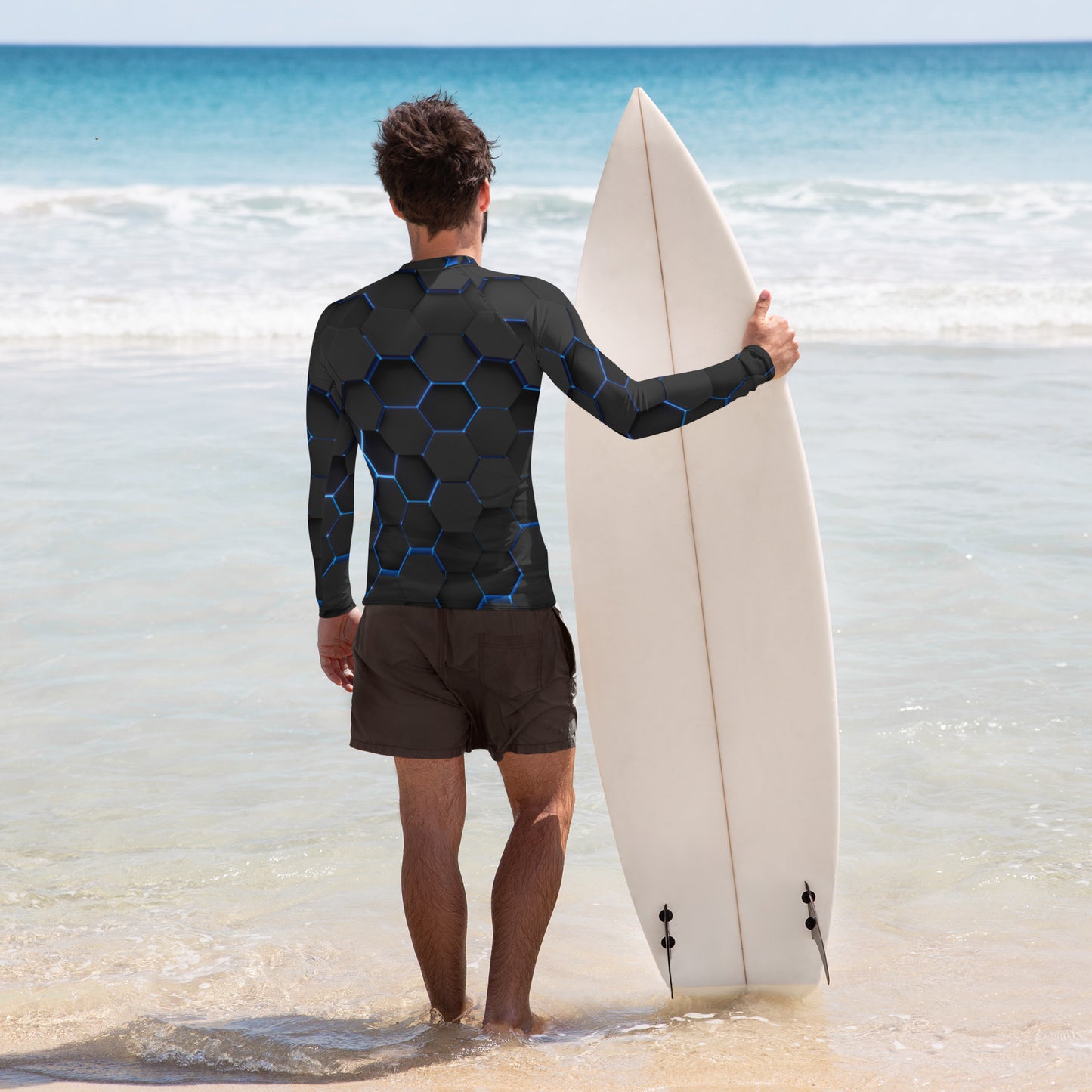 ANV Men's Scuba Diving Hexciting Black Rash Guard