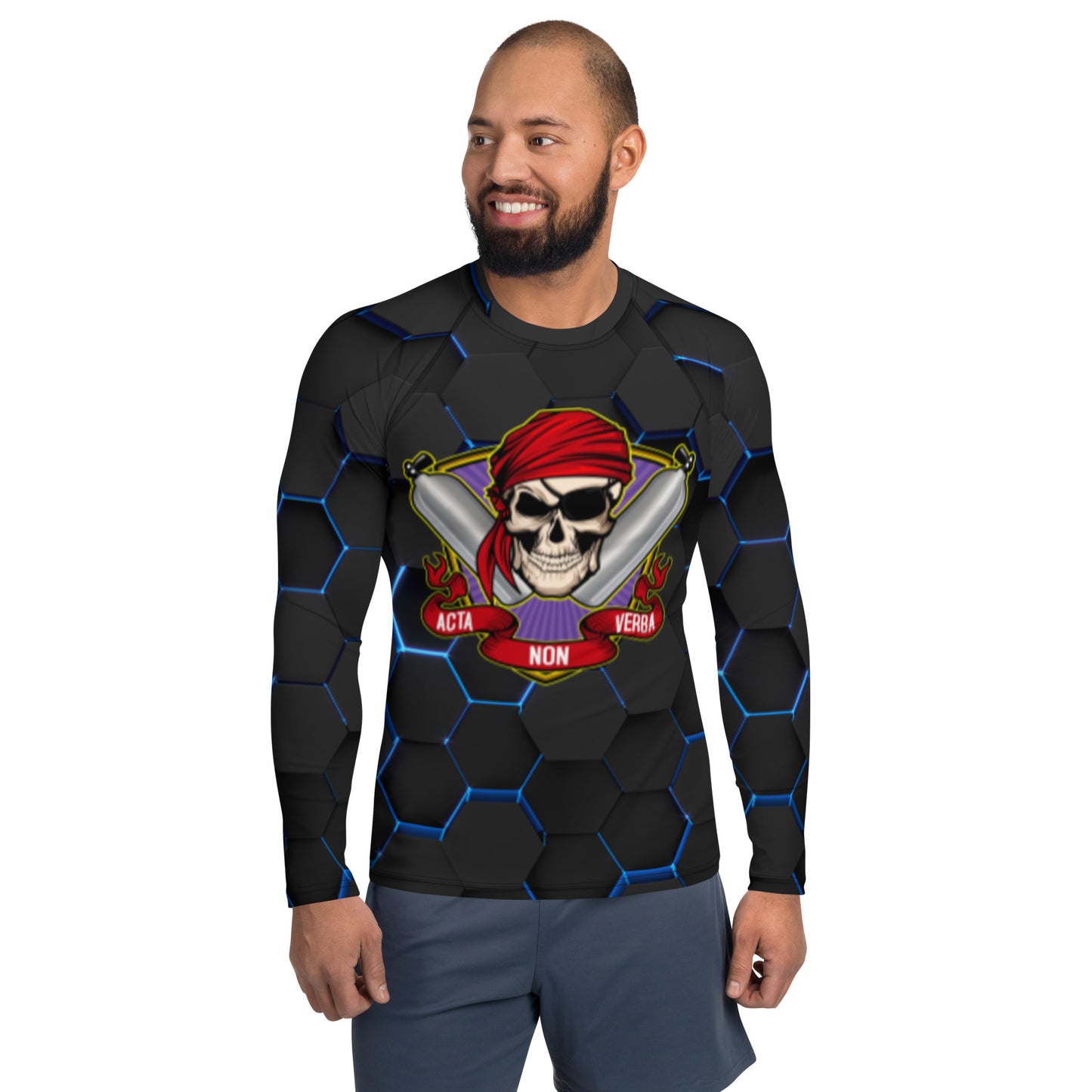 ANV Men's Scuba Diving Hexciting Black Rash Guard