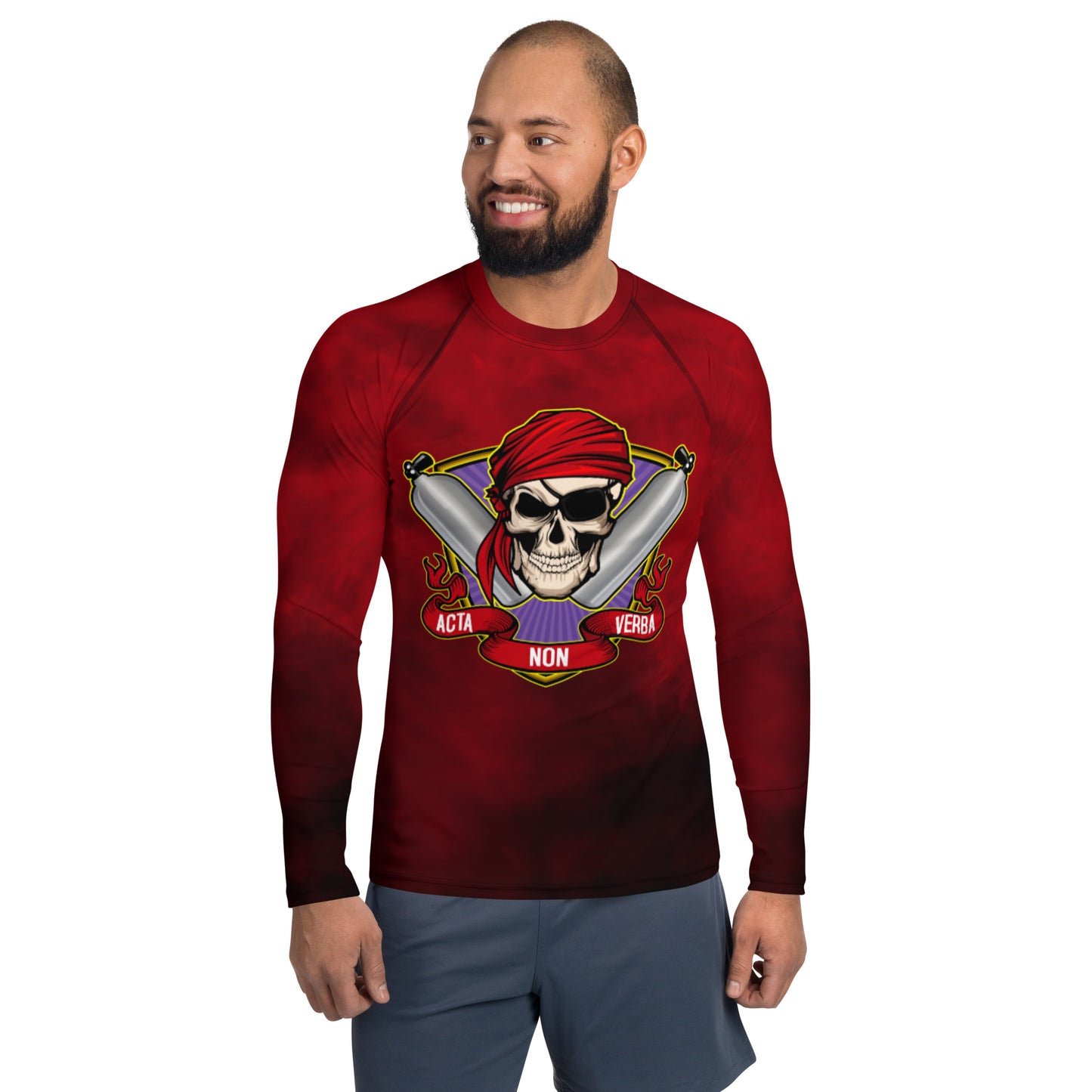 Men's Scuba Diving Rum Punch Red Rash Guard