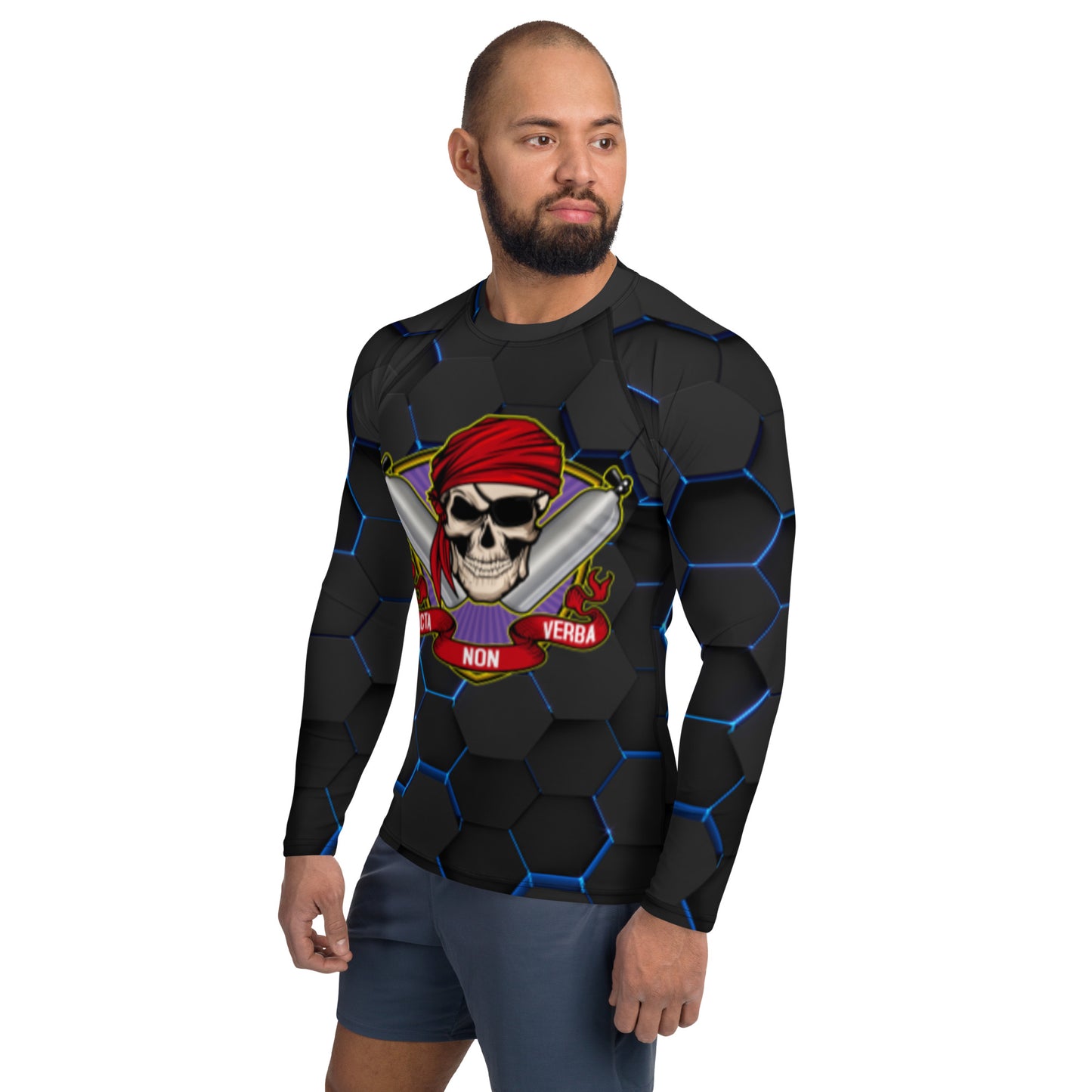 ANV Men's Scuba Diving Hexciting Black Rash Guard