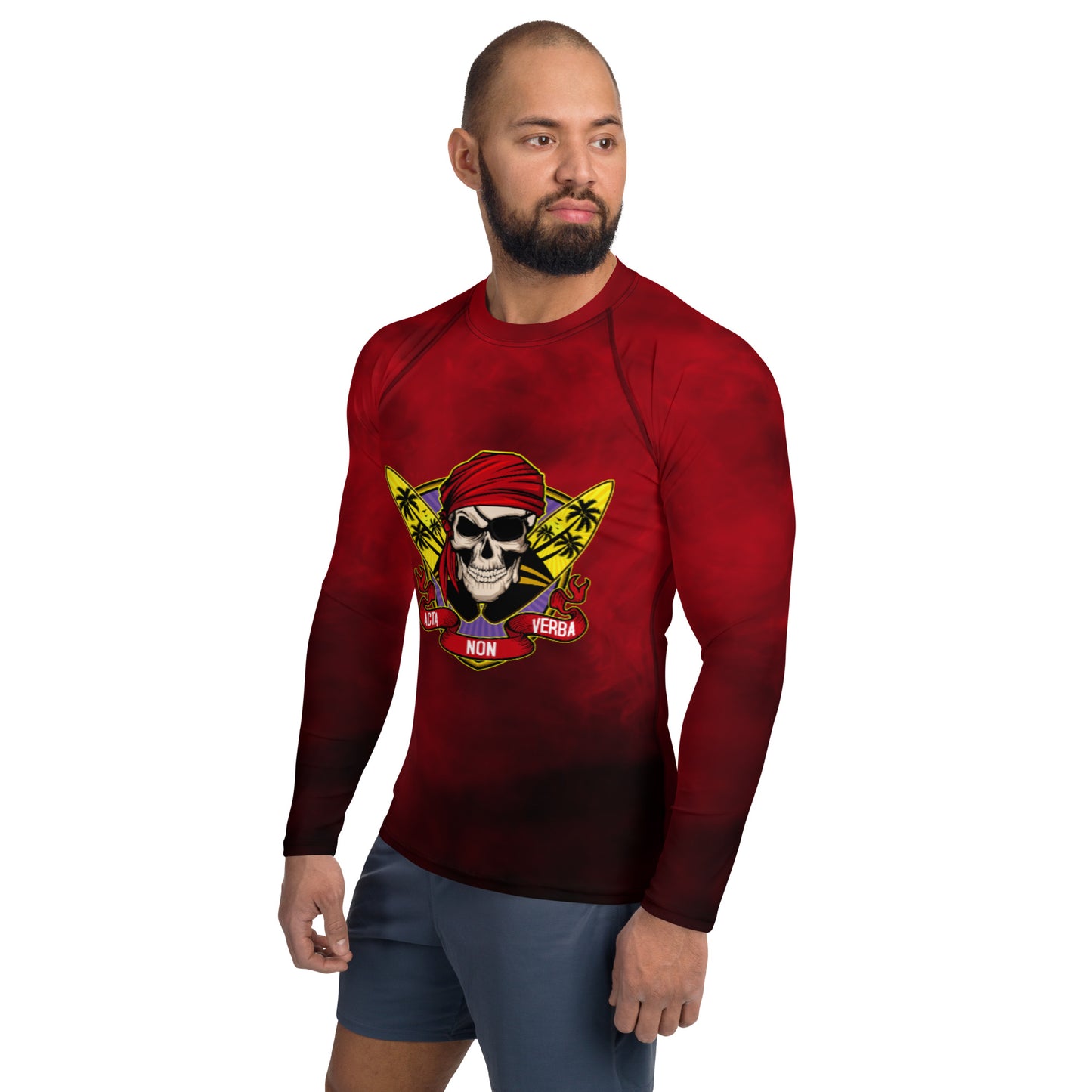 Men's Rum Punch Red Rash Guard - Surfing