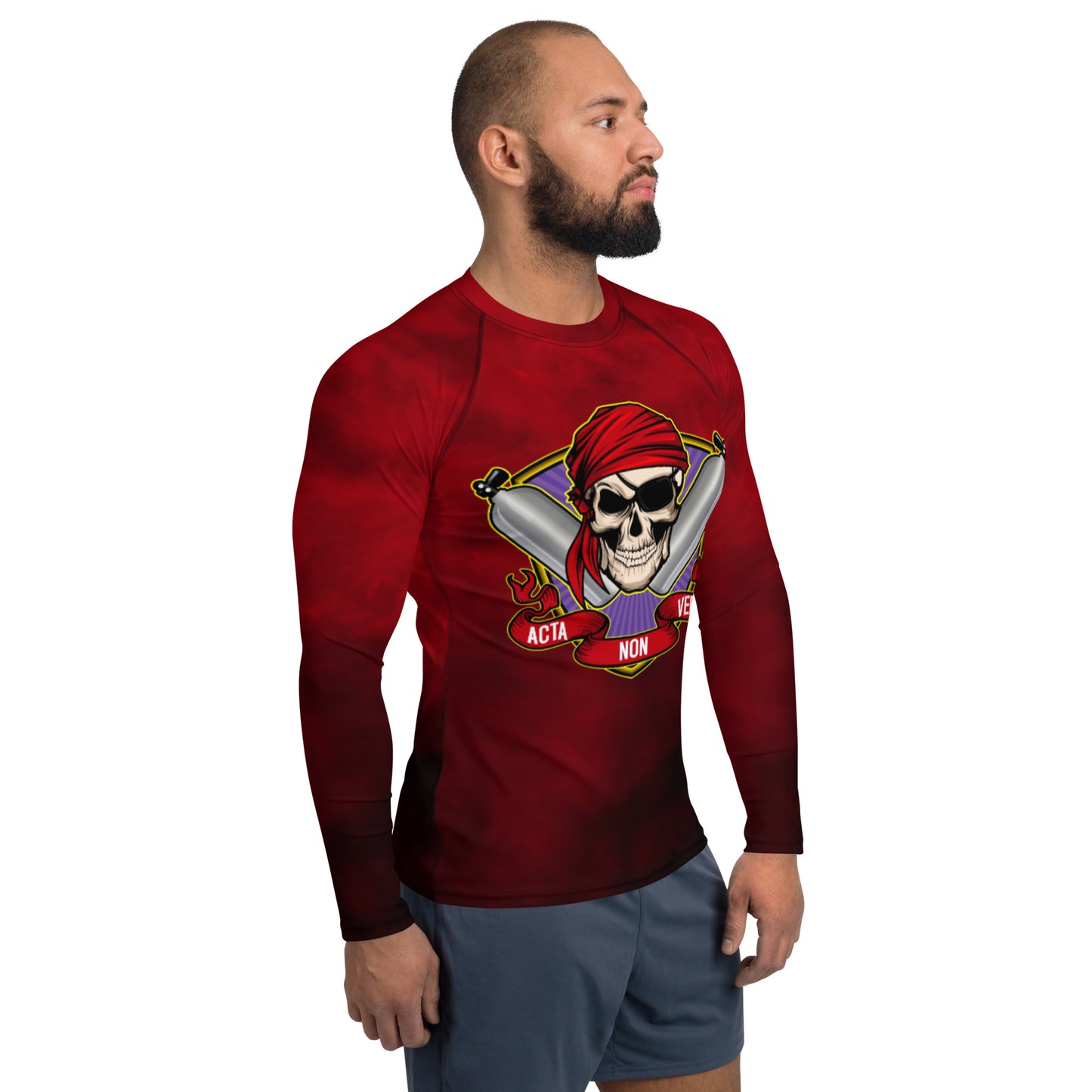Men's Scuba Diving Rum Punch Red Rash Guard