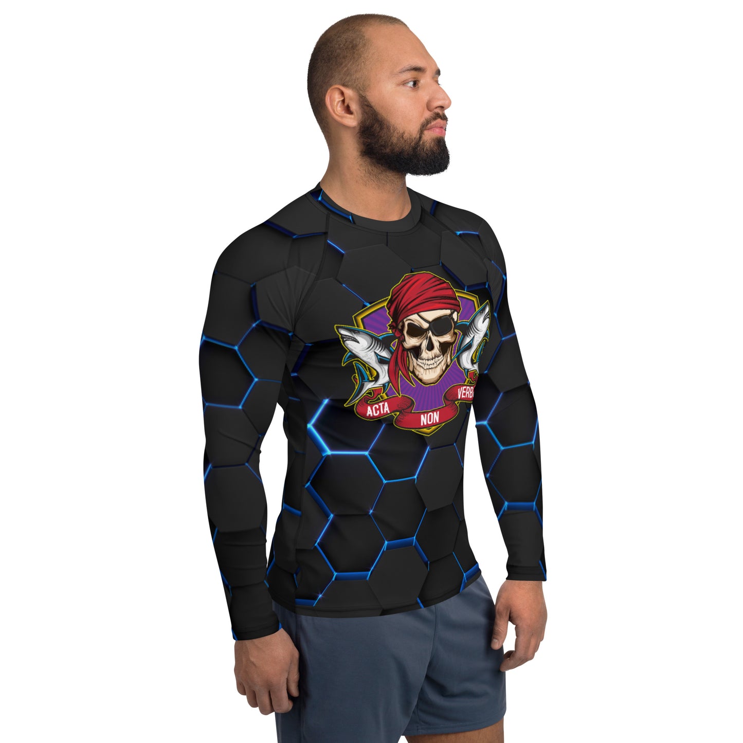 Men's Hexciting Black Rash Guard - Classic Edition