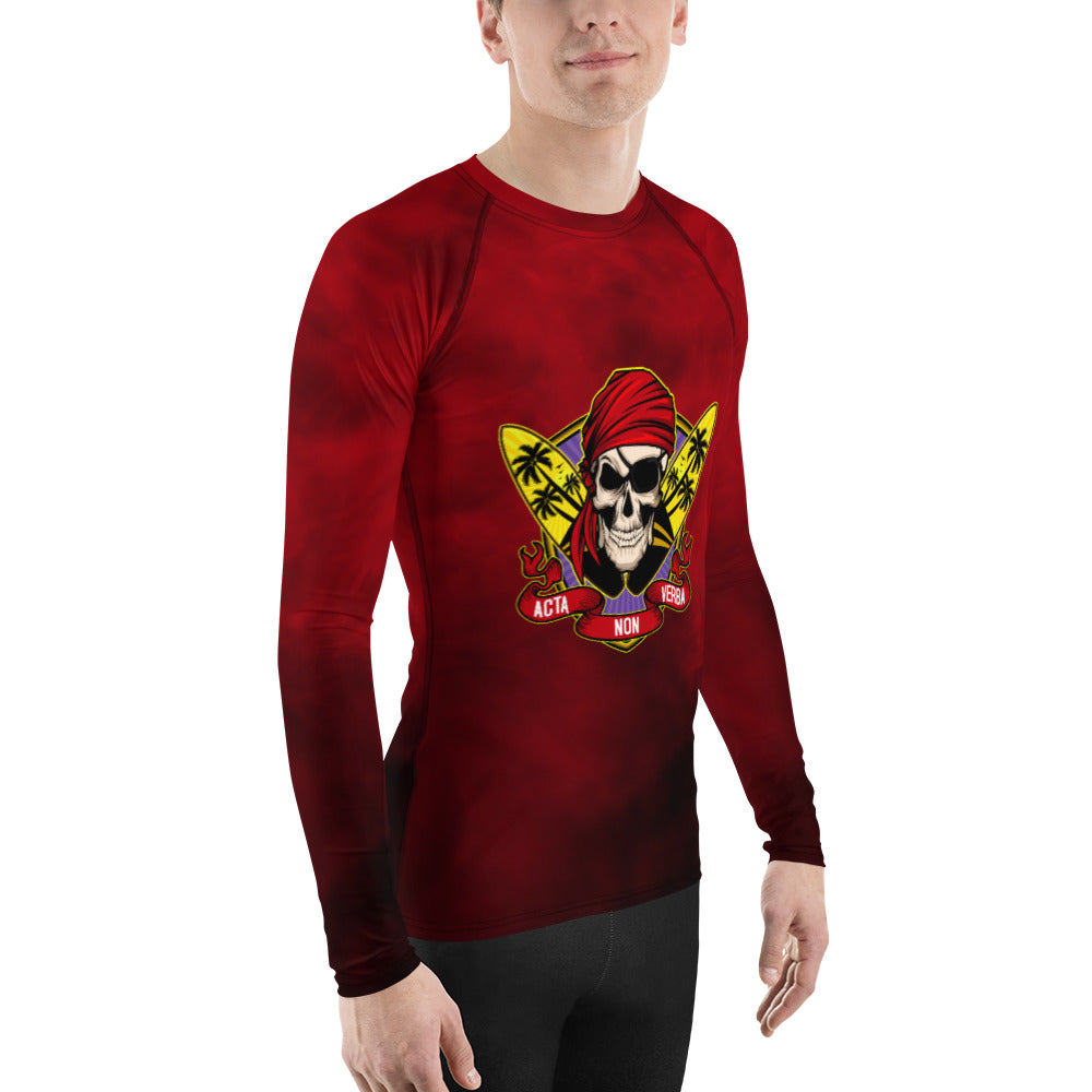 Men's Rum Punch Red Rash Guard - Surfing