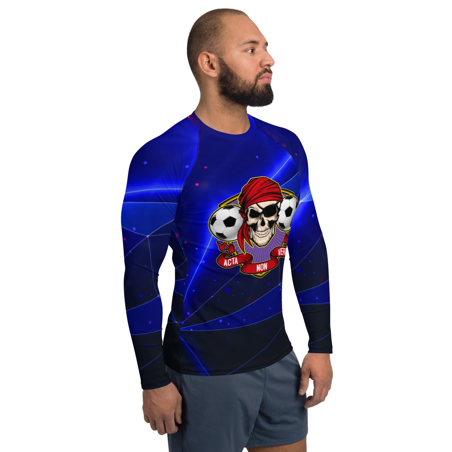 Men's Blue Extreme Rash Guard - Soccer/Futbol