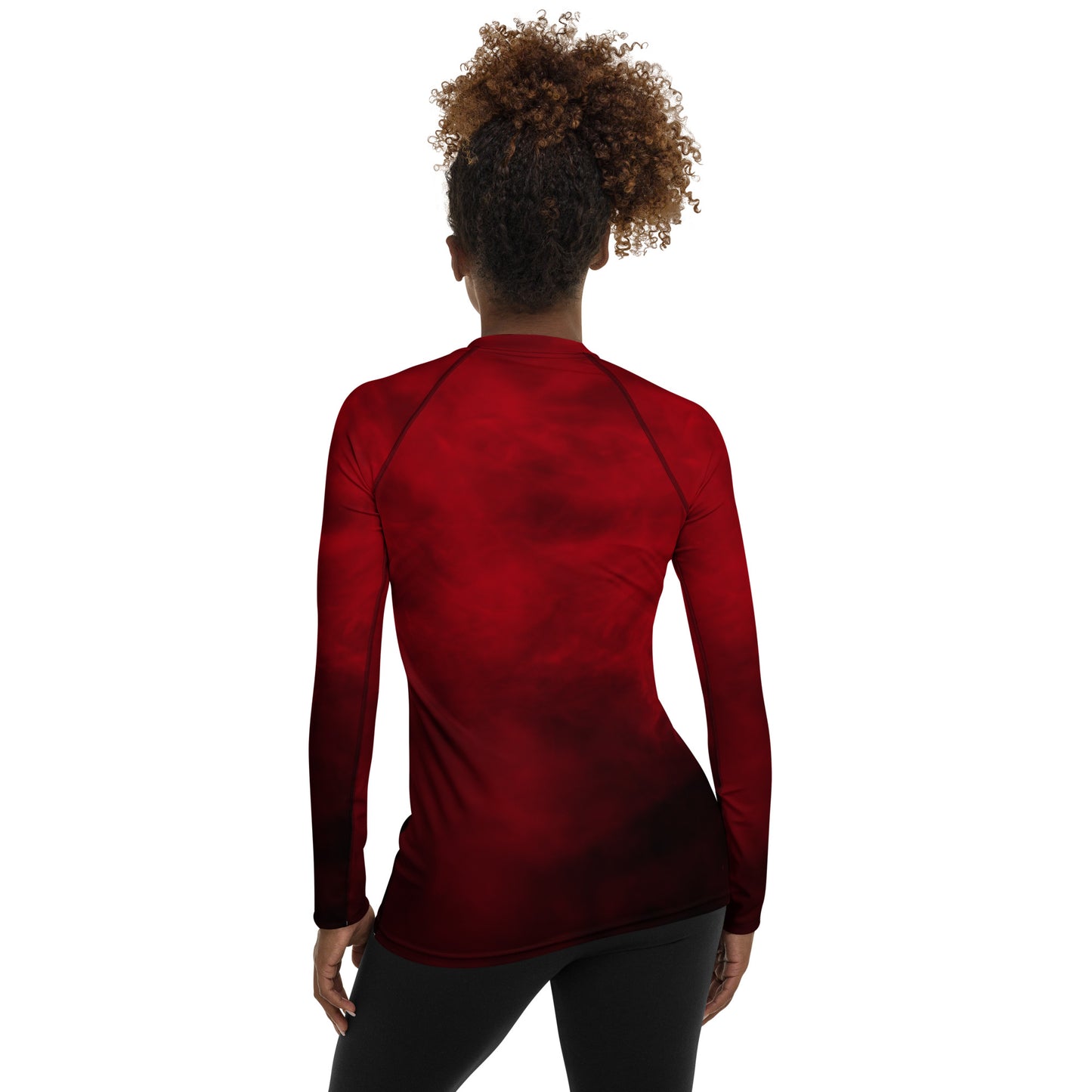 Women's Rum Punch Red Rash Guard - Skiing