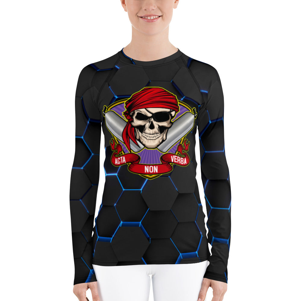 ANV Women's Scuba Diving Hexciting Black Rash Guard