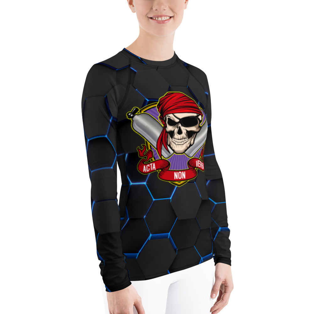 ANV Women's Scuba Diving Hexciting Black Rash Guard