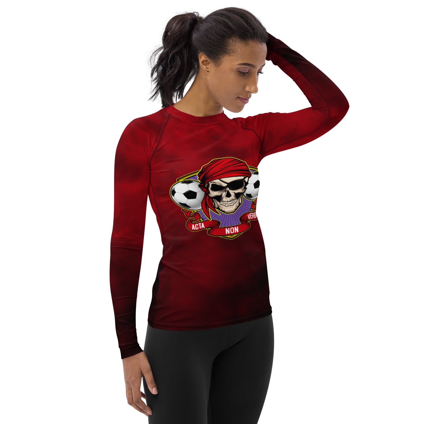 Women's Rum Punch Red Rash Guard - Soccer/Futbol