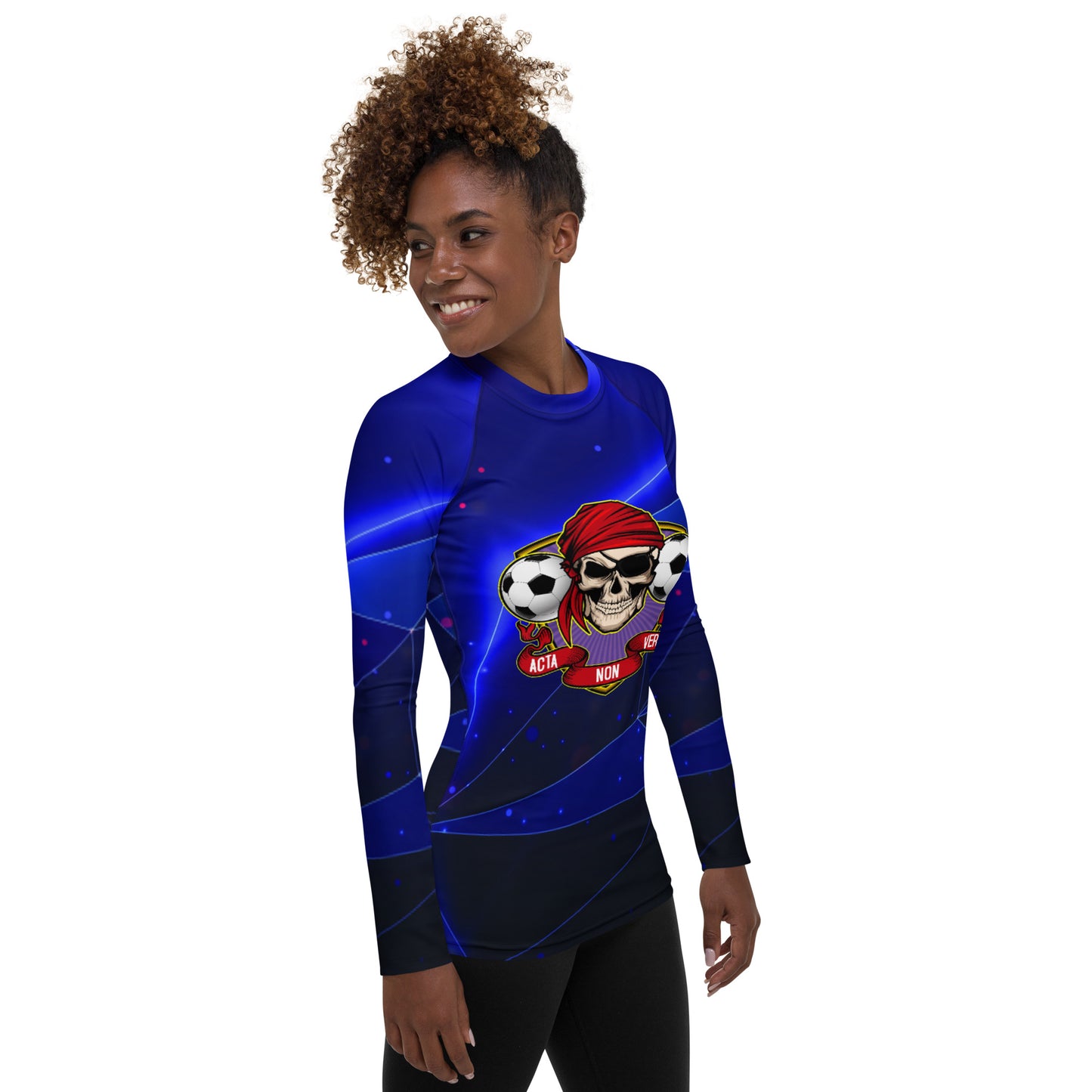 Women's Blue Extreme Rash Guard - Soccer/Futbol