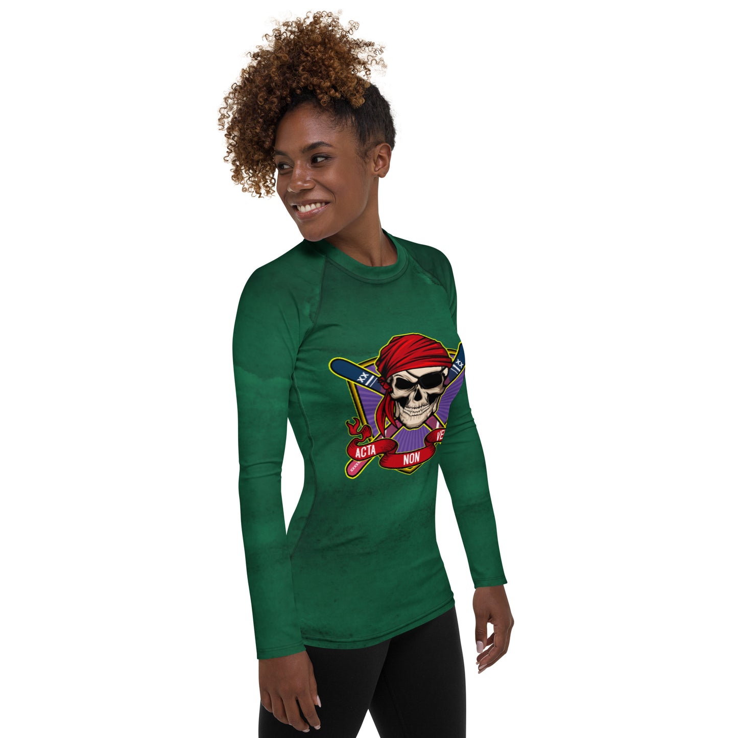 Women's Emerald Envy Rash Guard - Skiing
